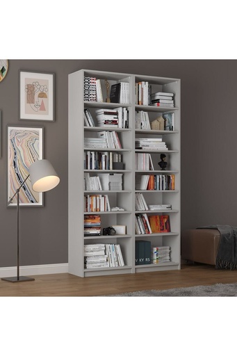 [K11] Kül Gri İki Modüllü Kitaplık %100 MDFLAM K-11