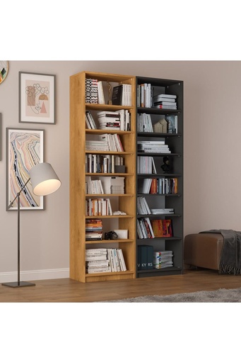 [K18] Petra & Koyu Gri Kitaplık K-18