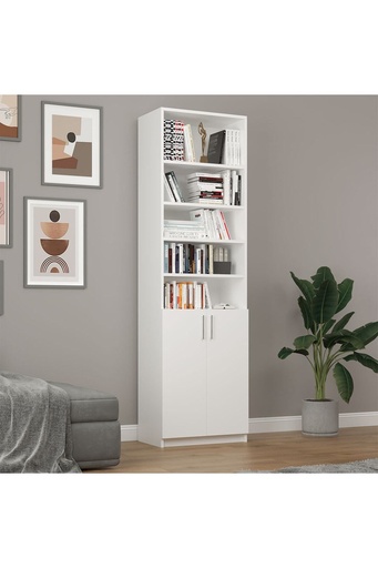 [K31] Beyaz Kapaklı Kitaplık %100 MDFLAM K-31