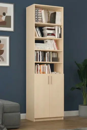 [FIRSAT-MDF-K34] MDFLAM - Akça Ağaç Kapaklı Kitaplık K-34 