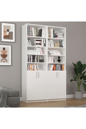 [K39] Beyaz Kapaklı Kitaplık %100 MDFLAM K-39