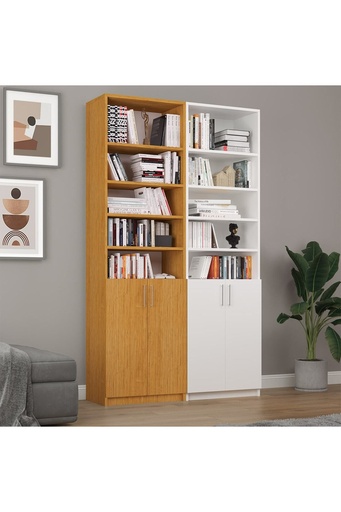 [K49] Afrika Ceviz & Beyaz Kitaplık Asra K-49