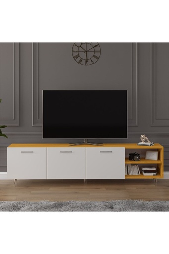 [T23] 200 CM TV Ünitesi Afrika Ceviz & Beyaz T-23