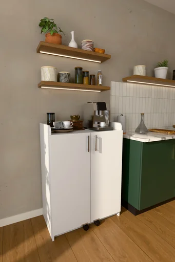 [MK08] Mutfak Dolabı Kapak İçi Raflı Üst Tablalı 102 cm MDF - MK-08