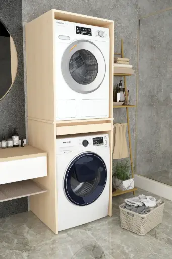 MDF - Çamaşır & Kurutma Makinesi Dolabı BD-05 Akça Ağaç