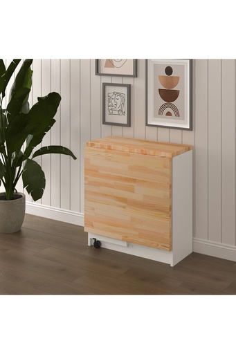 [KM26] Masif Ahşap Tablalı Katlanır Masa - Çalışma Yemek Mutfak Masası ASRA TREND KM-26 ÇAM