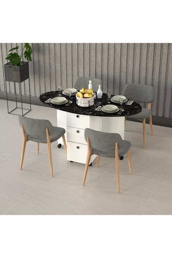 [KM07] Katlanır Mutfak Masası Royal Mermer KM-07