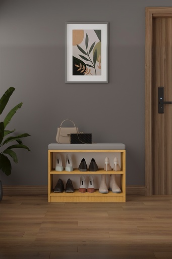 [FIRSAT-MDF-PUF02-AFRİKACEVİZ] MDF - Puflu Ayakkabılık Afrika Ceviz PUF-02
