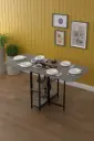 Dar Mutfak İçin Metal Ayaklı Katlanır Yemek Masası KM-31