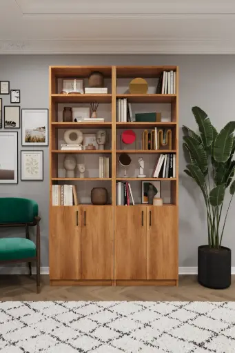 [K43] Petra Kapaklı İkili Kitaplık – 120x205 cm K-43