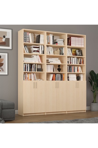 [K53] Akça Ağaç Kapaklı Kitaplık K-53 %100 MDFLAM