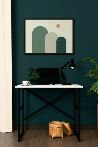 [METALCM02] Çalışma Masası Metal Ayaklı Sade 90x60 cm METALCM02