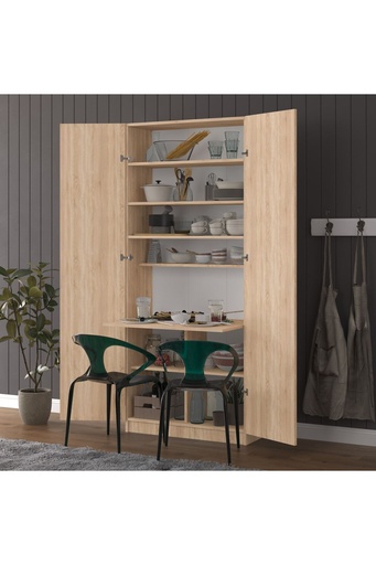 [MD001] Raflı Kapaklı Çalışma Masalı Dolap 208 cm %100 MDFLAM MD-001