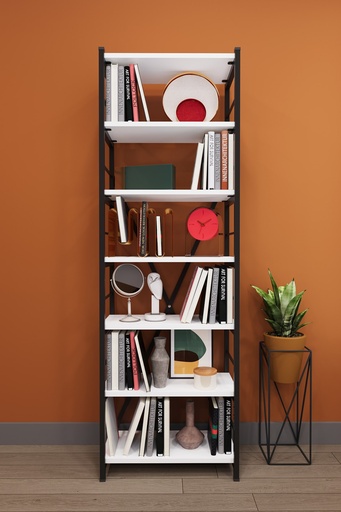 [METALK01] 7 Raflı Metal Kitaplık Tek Modül 56x171 cm METALK01