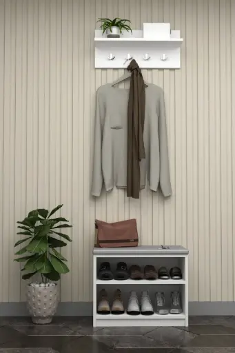 [A33] Asra Trend Puflu Ayakkabılık ve Askılık A-33