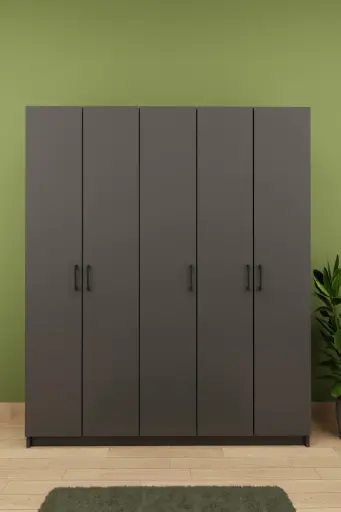 [V09] V-09 5 Kapaklı Vestiyer ve Portmanto 150 cm Ayakkabılıklı Askılıklı 