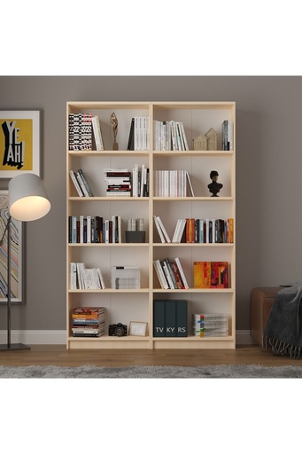 [K003] 5 Raflı 2 Modüllü Kitaplık — 169 cm, %100 MDF K003