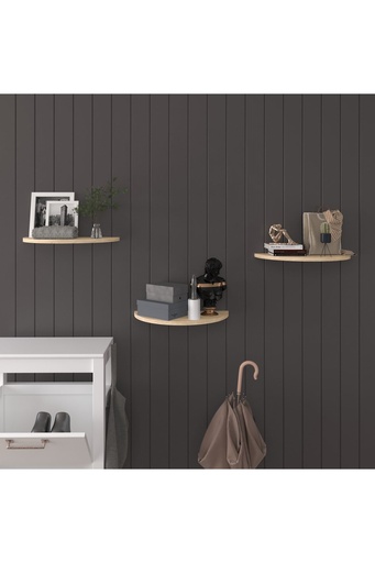 [DRF04] Üçlü Oval Dekoratif Duvar Rafı | DRF04