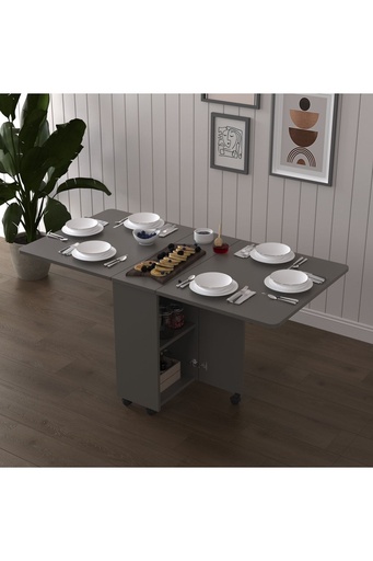 [KM29] Koyu Gri Katlanır Mutfak Masası %100 MDFLAM KM-29